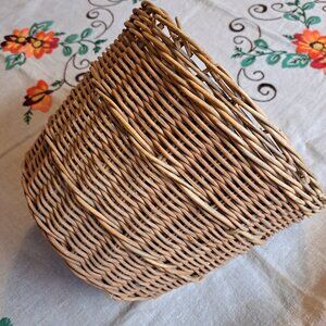 Vintage wicker bicycle basket.
